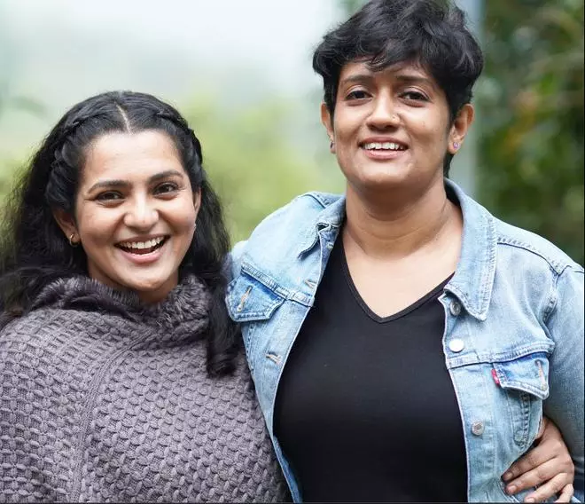 Parvathy Thiruvothu with Ratheena P.T., the director
of Puzhu (2022).