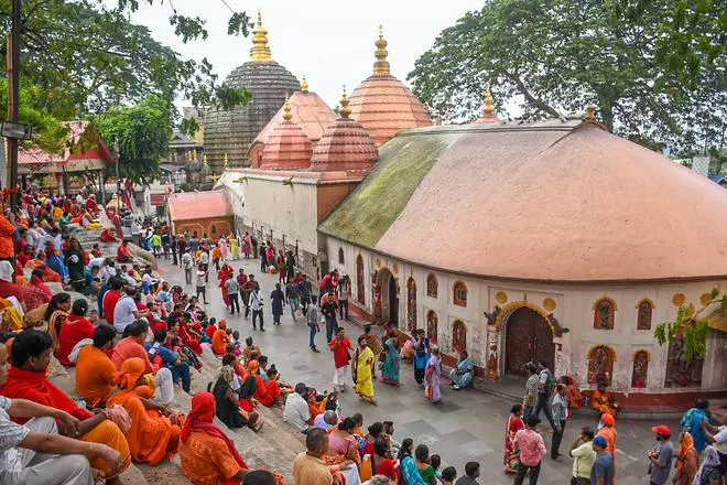 Devotees gather at Kamakhya Temple in Guwahati on June 22.