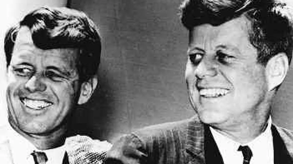 Robert Kennedy B&W Photo USED Phone Card $15 Kennedy w/ Lyndon Johnson John F 